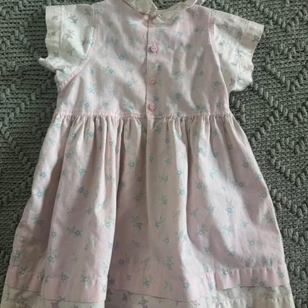 OshKosh B'gosh Girls 4T Pink Floral Dress Vintage Prairie Made in USA